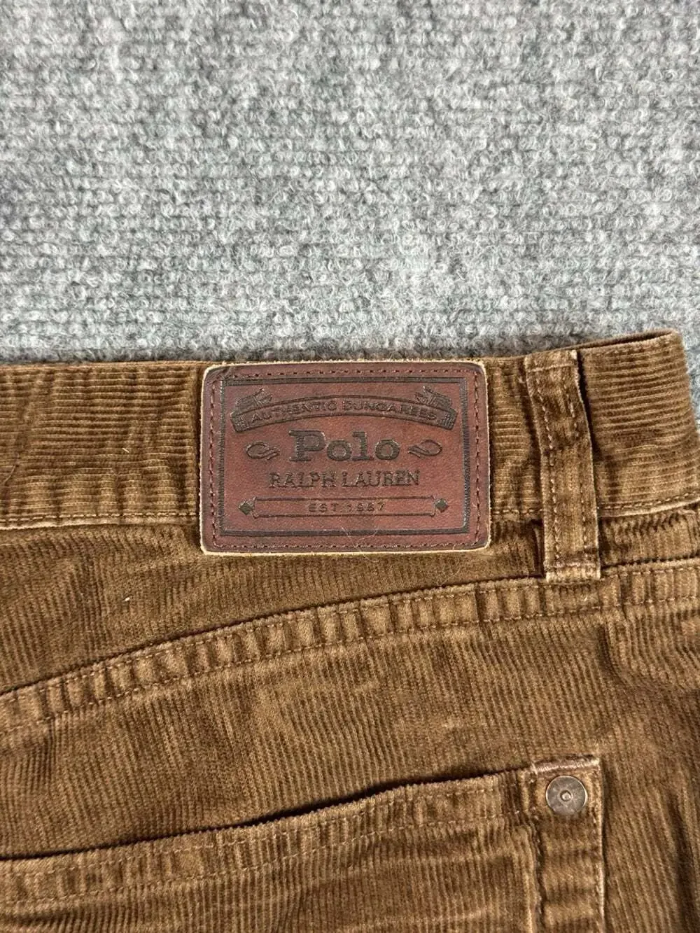 Vintage Polo Ralph Lauren Brown Corduroy Classic Fit Straight Leg Pants Mens 34